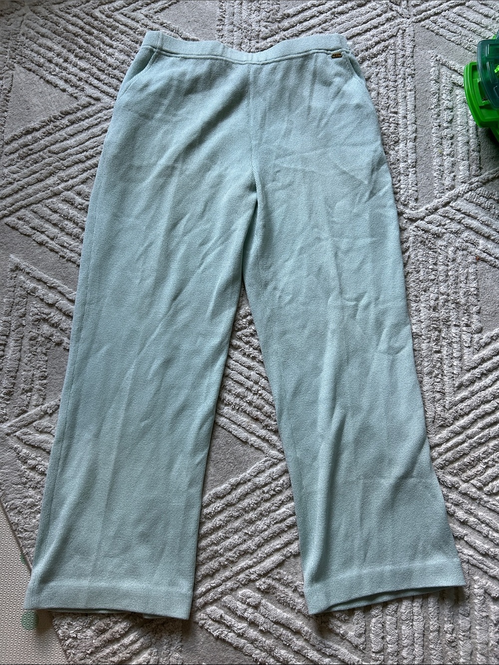 St. John Light Blue Wide-Leg Knit Pants